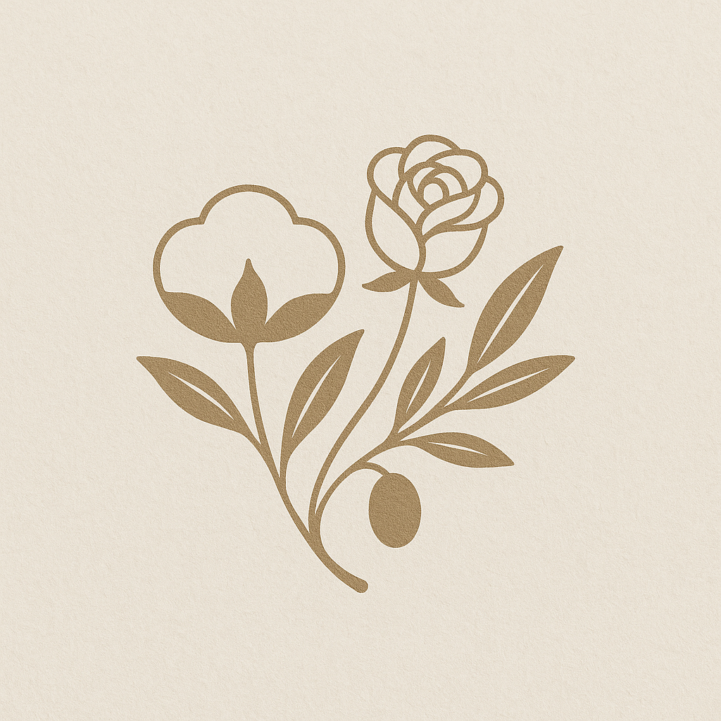 Cotton flower and rose family mark